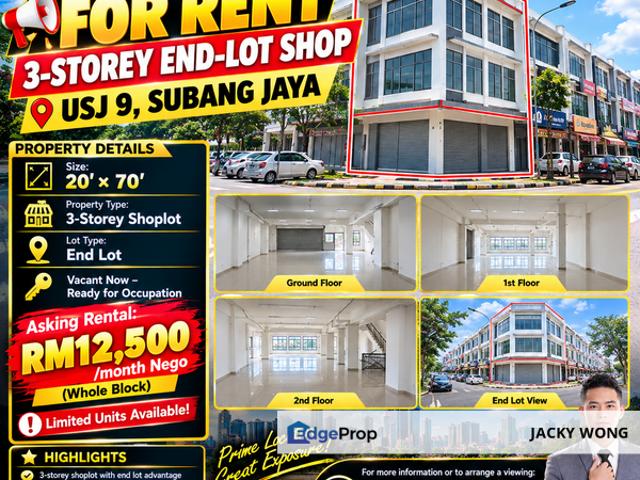 Shop for rent in USJ 9, Majlis Bandaraya Subang Jaya