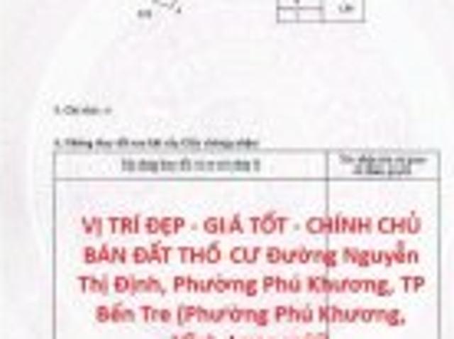 Bất động sản bán tại Bến Tre
