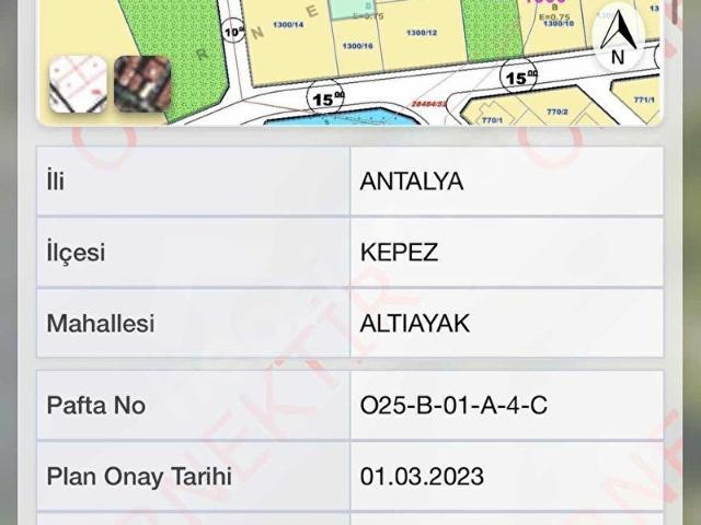 Kepez, Antalya içerisinde satılık Arsa
