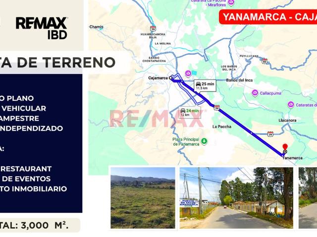 Terreno venta en Llacanora, Cajamarca