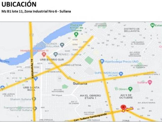 VENTA LOCAL COMERCIAL ZONA INDUSTRIAL TAMBOGRANDE SULLANA PIURA 1,498.98 M2