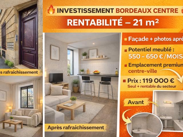 Studio vente à Bordeaux