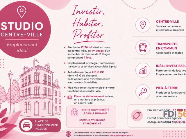Studio vente à Lorient, Bretagne