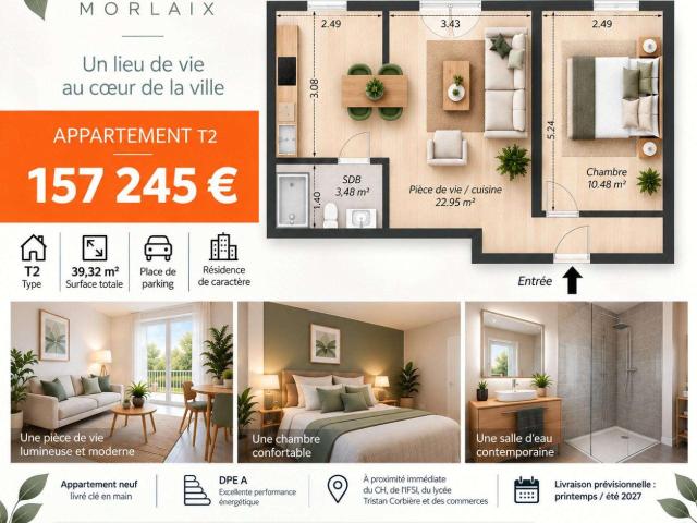 Appartement vente à Les Trois Chênes, Plourin-lès-Morlaix