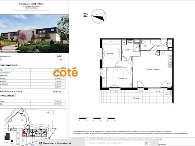 Appartement vente à Rodez, Onet-le-château
