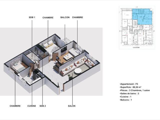 Appartement vente à Témara
