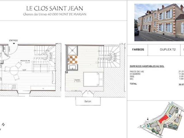 Duplex vente à Mont-de-Marsan, Saint-pierre-du-mont