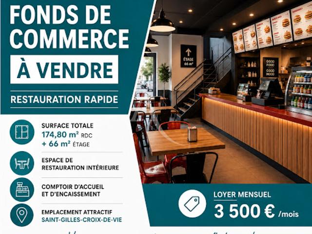 Local Commercial vente à Les Sables-d'Olonne, Saint-gilles-croix-de-vie