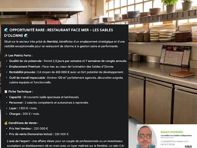 Local Commercial vente à Les Sables-d'Olonne