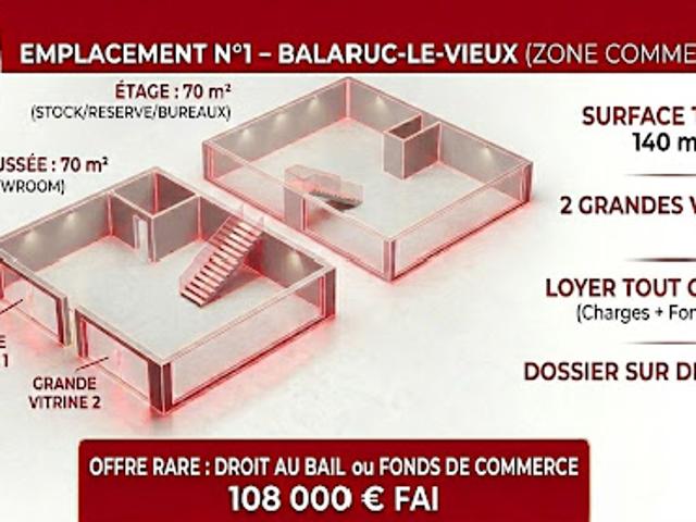 Local Commercial vente à Montpellier, Balaruc-le-vieux