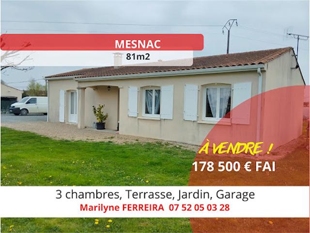 Maison vente à Cognac, Mesnac