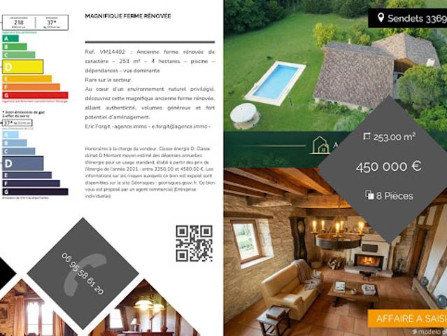 Maison vente à Langon, Cours-les-bains