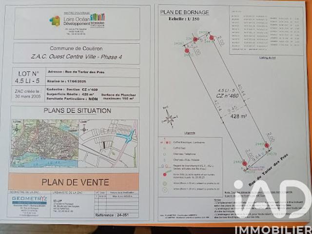 Terrain vente à Nantes, Couëron
