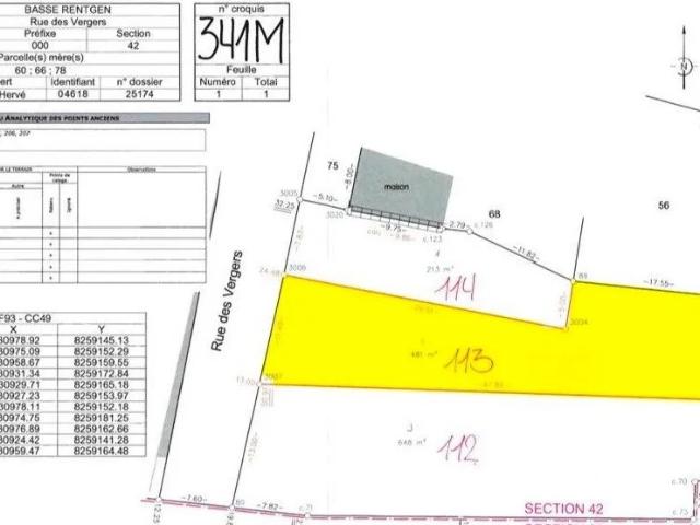 Terrain vente à Thionville, Basse-rentgen