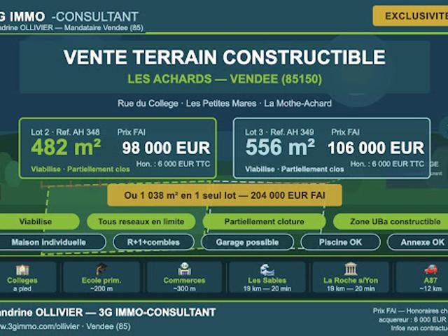 Terrain vente à Les Sables-d'Olonne, Saint-julien-des-landes