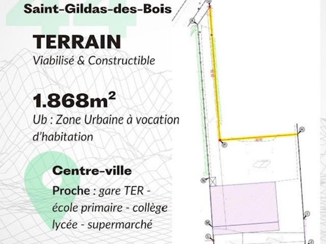 Terrain vente à Saint-Nazaire, Saint-gildas-des-bois