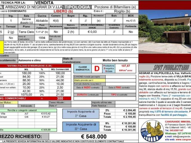 Villa Indipendente in vendita a Santa Maria, Negrar