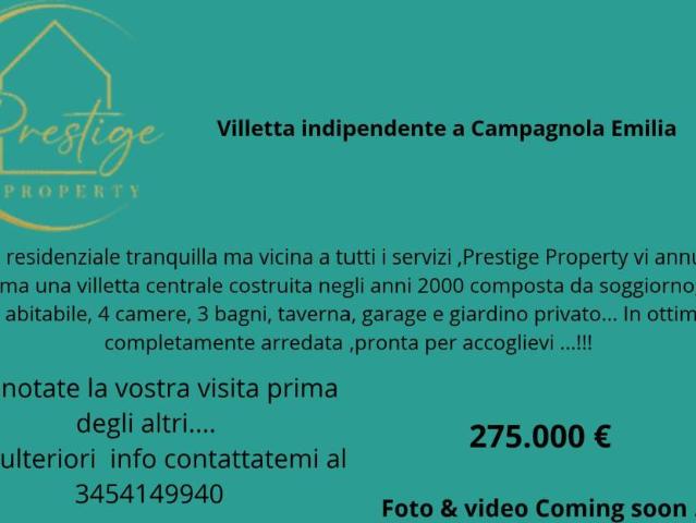 Villa Schiera in vendita a Campagnola Emilia