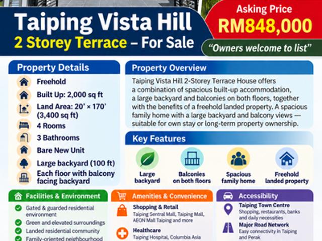House for sale in Perak, Taiping