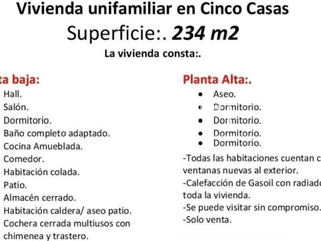 Chalet en venta en Cinco Casas, Alcázar De San Juan
