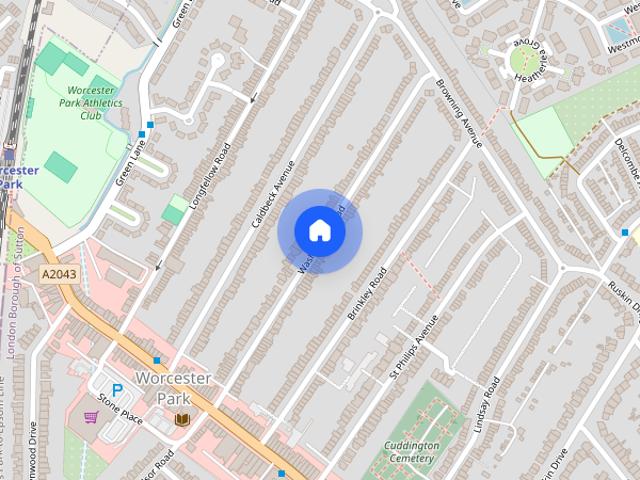 Apartment for rent in Worcester Park, Greater London