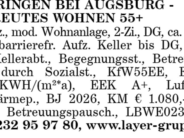 Wohnung mieten in Wehringen, Bayern