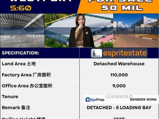 Warehouse for sale in Port Klang, Selangor