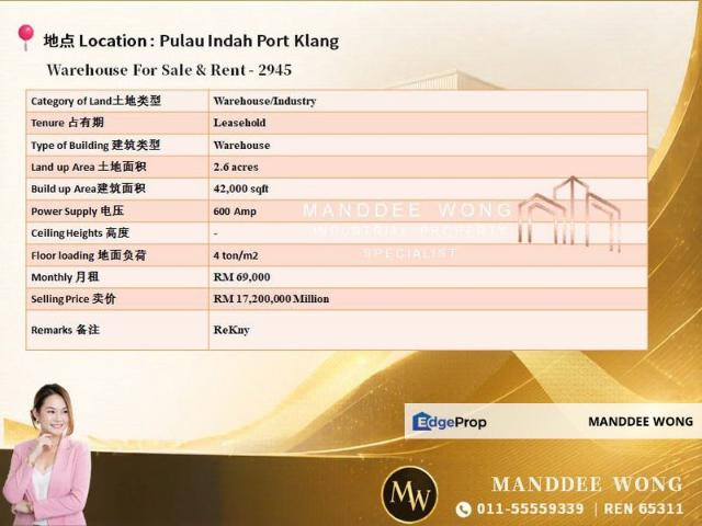 Warehouse for rent in Port Klang, Selangor