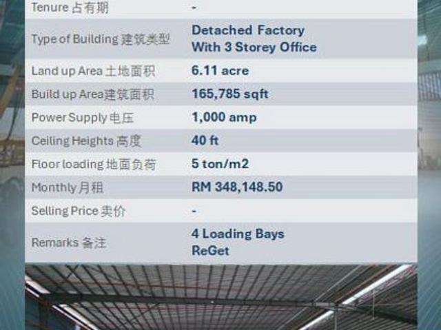 Warehouse for rent in Port Klang, Selangor