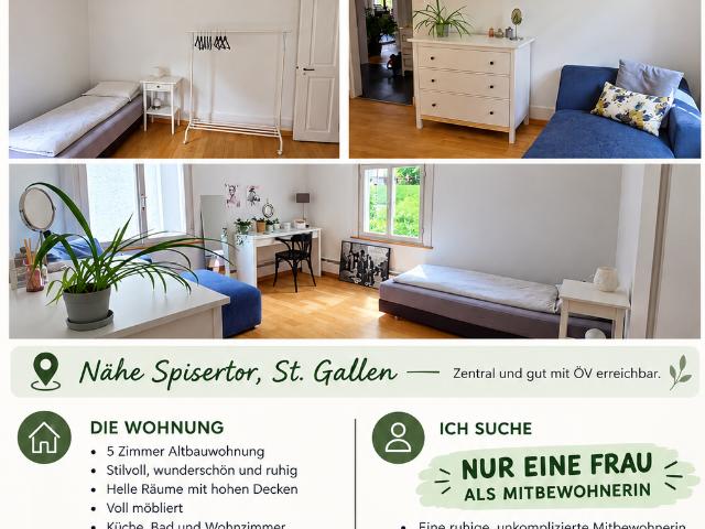 Zimmer mieten in Linsebühl-Dreilinden, St. Gallen