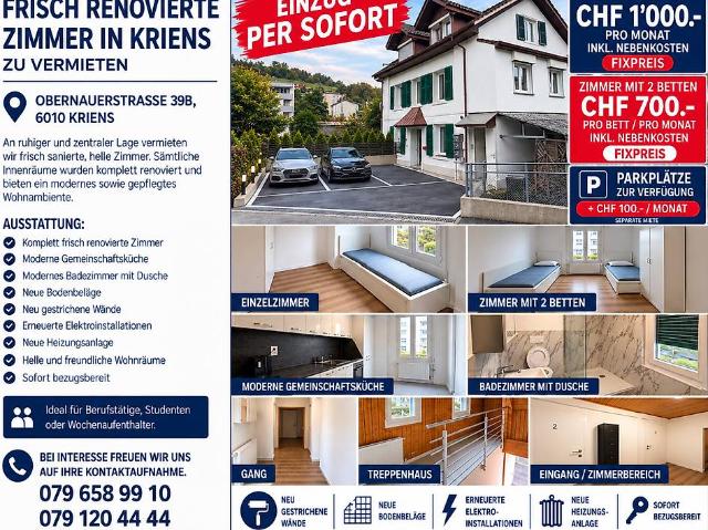 Zimmer mieten in Obernau, Kriens