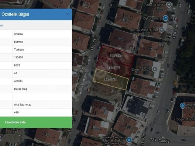 Mamak, Ankara içerisinde satılık Arsa