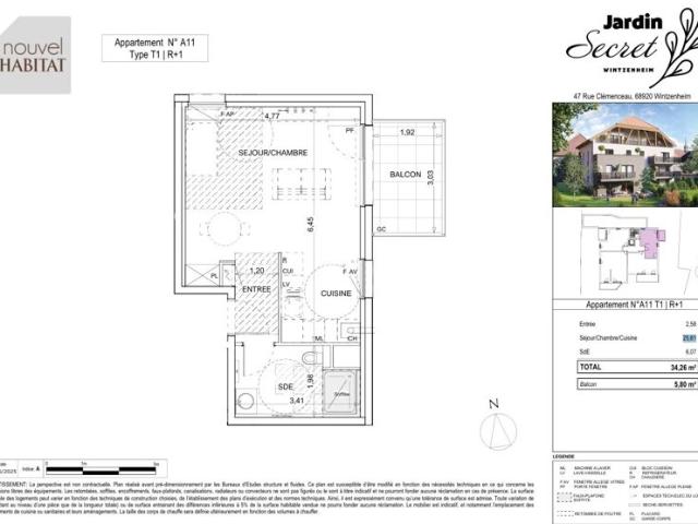 Appartement vente à Colmar-Ribeauvillé, Wintzenheim