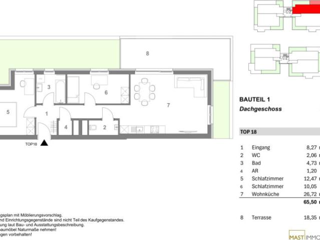 Dachgeschosswohnung kaufen in Spillern, Niederösterreich