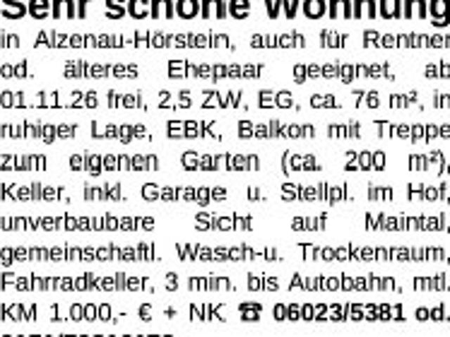 Wohnung mieten in Alzenau, Bayern