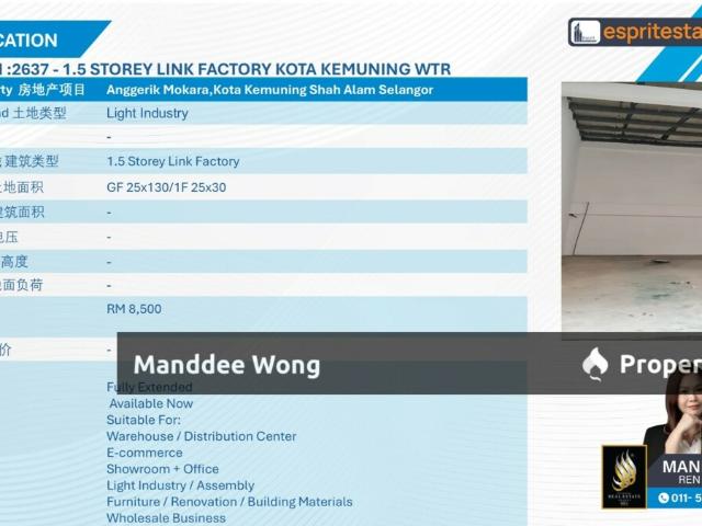 Warehouse for rent in Alam Impian, Selangor