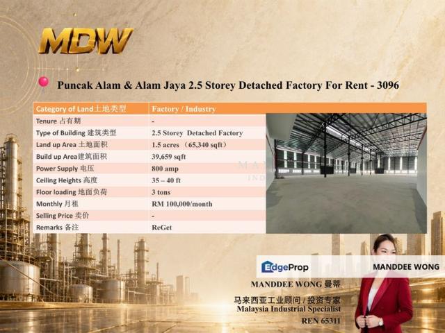Warehouse for rent in Selangor