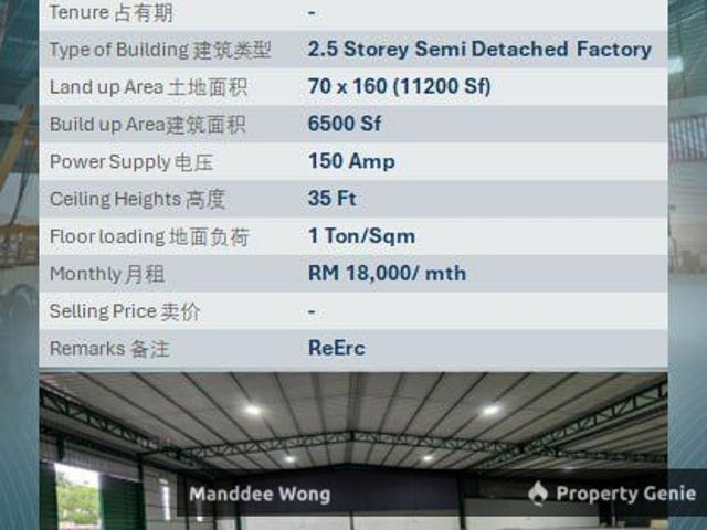 Warehouse for rent in Selayang, Selangor