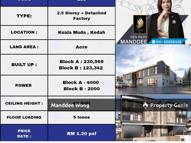 Warehouse for rent in Kuala Muda, Kedah