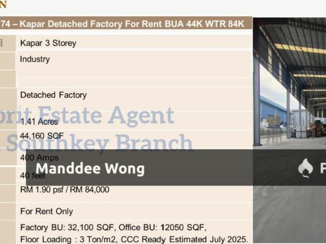Warehouse for rent in Port Klang, Selangor
