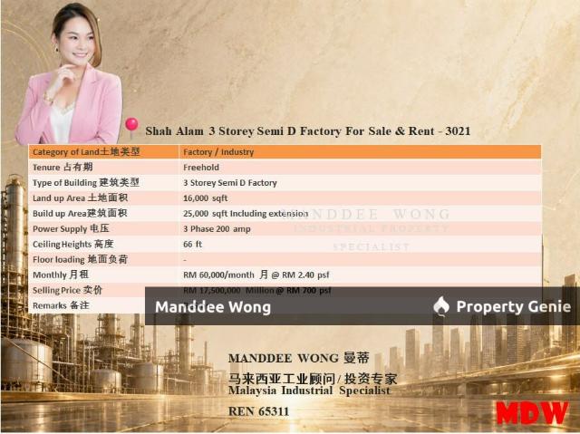 Warehouse for rent in Petaling, Alam Impian