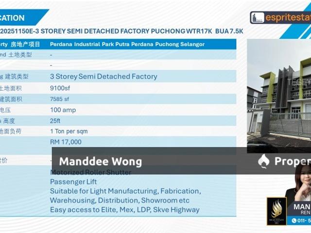 Warehouse for rent in Tanjong Sepat, Selangor