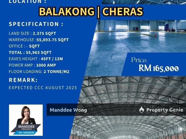 Warehouse for rent in Kajang, Langat