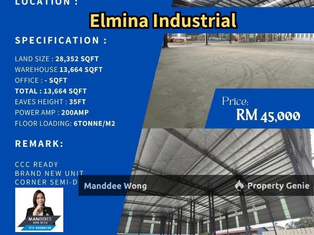 Warehouse for rent in Petaling, Alam Impian