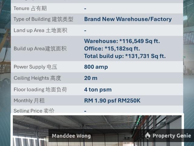 Warehouse for sale in Port Klang, Selangor