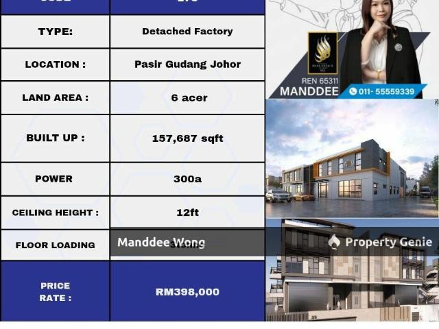 Warehouse for rent in Pasir Gudang, Johor