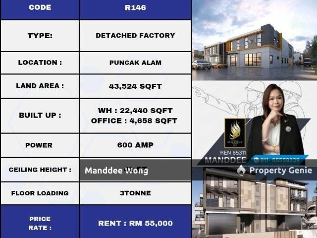 Warehouse for rent in Seksyen 8, Bandar Puncak Alam