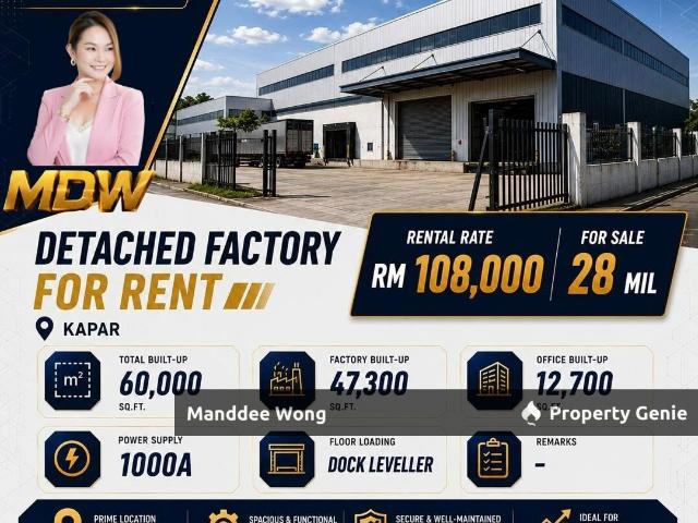 Warehouse for rent in Port Klang, Selangor