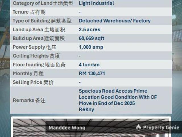 Warehouse for rent in Selangor