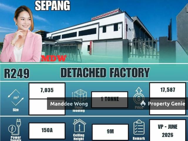 Warehouse for rent in Tanjong Sepat, Selangor